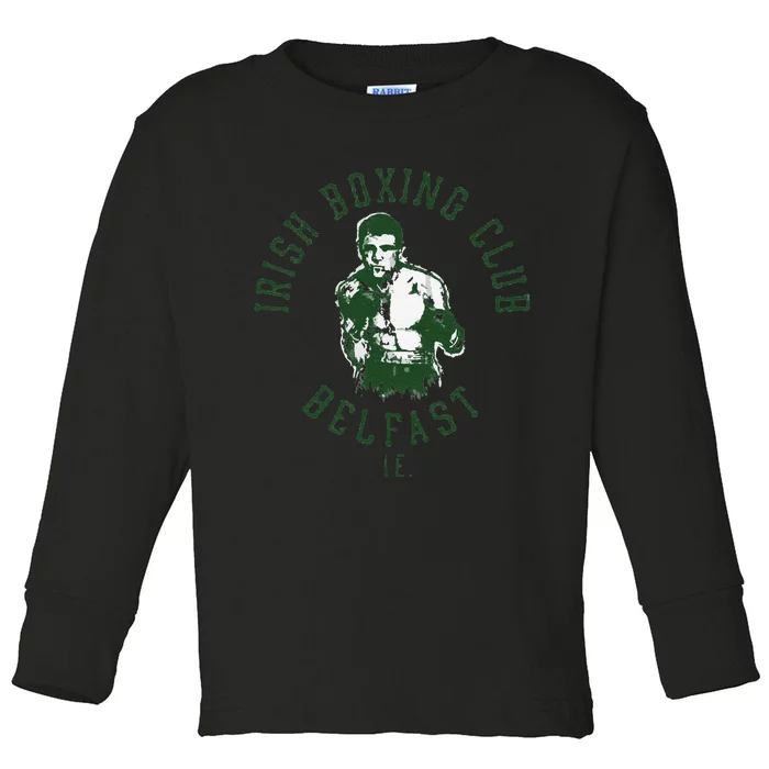 Funny Irish Boxing Club Belfast Graphic Toddler Long Sleeve Shirt