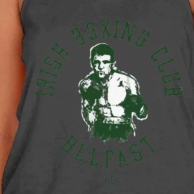 Funny Irish Boxing Club Belfast Graphic Women's Knotted Racerback Tank