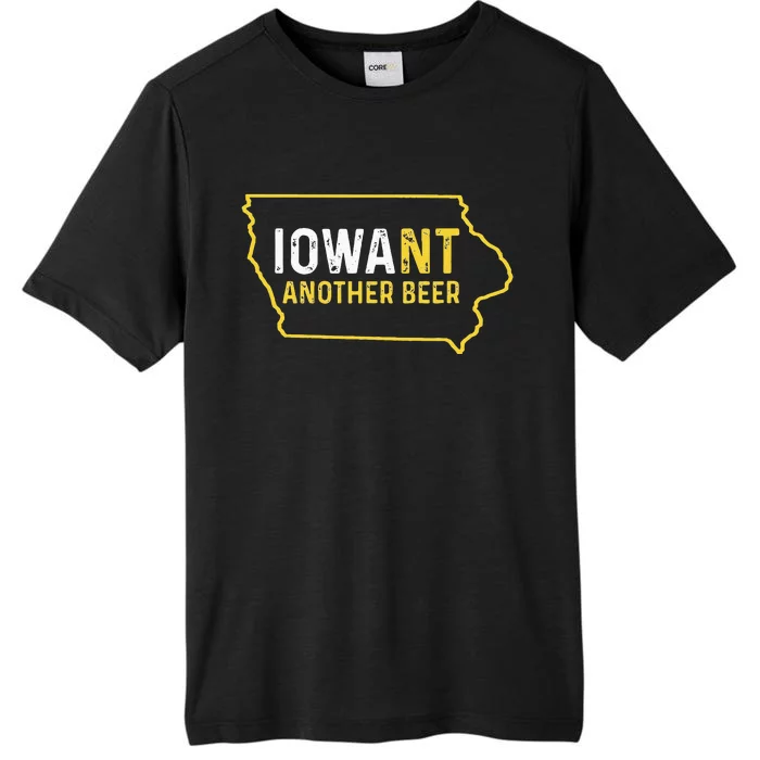 Funny Iowa Beer Distressed Iowa State Map ChromaSoft Performance T-Shirt