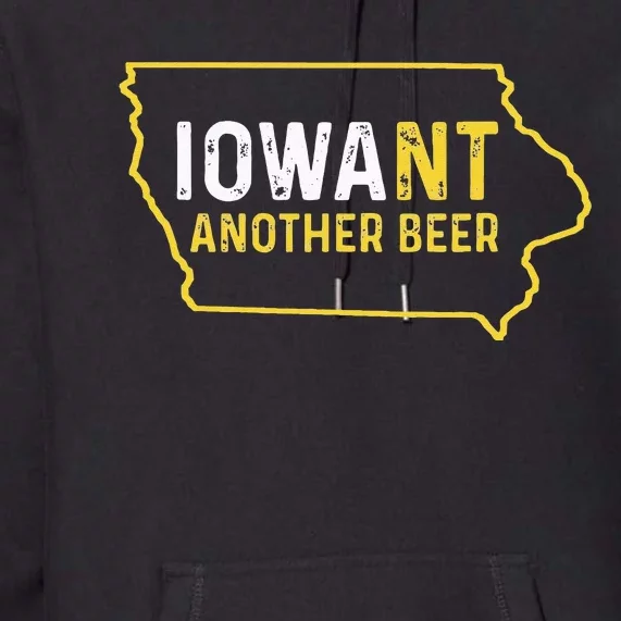 Funny Iowa Beer Distressed Iowa State Map Premium Hoodie