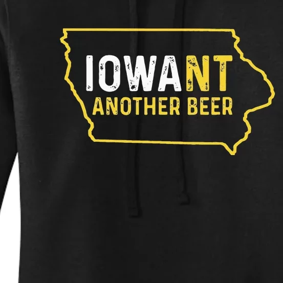 Funny Iowa Beer Distressed Iowa State Map Women's Pullover Hoodie