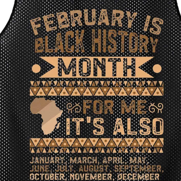 February Is Black History Month African American Mesh Reversible Basketball Jersey Tank