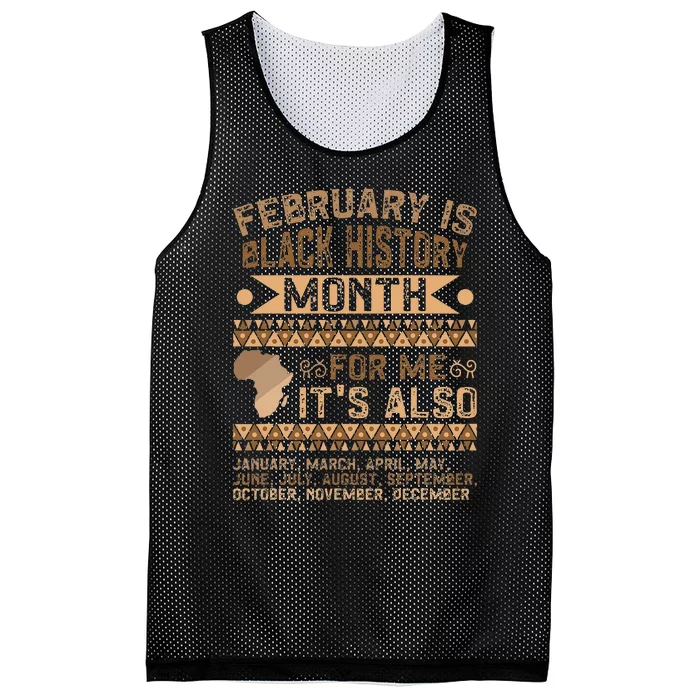 February Is Black History Month African American Mesh Reversible Basketball Jersey Tank