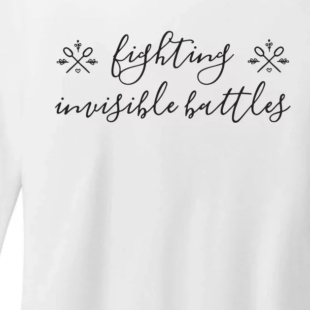 Fighting Invisible Battles Invisible Illness Awareness Womens CVC Long Sleeve Shirt