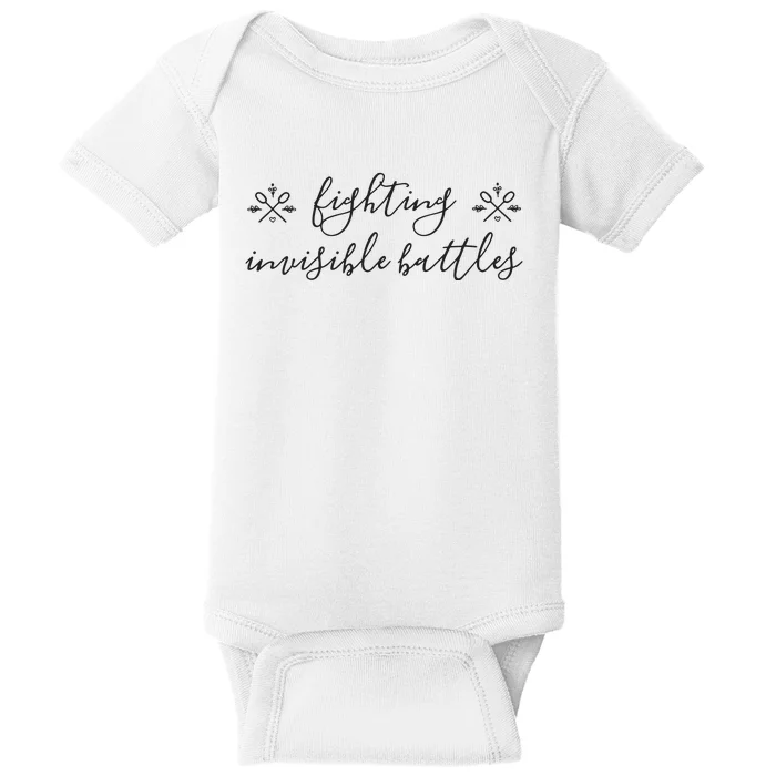 Fighting Invisible Battles Invisible Illness Awareness Baby Bodysuit