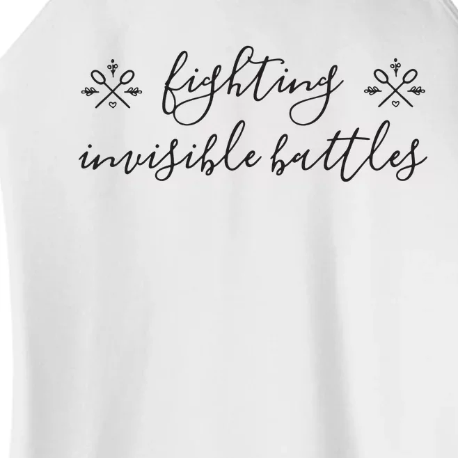 Fighting Invisible Battles Invisible Illness Awareness Women’s Perfect Tri Rocker Tank