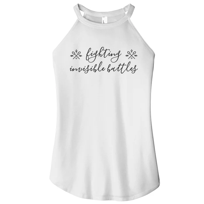 Fighting Invisible Battles Invisible Illness Awareness Women’s Perfect Tri Rocker Tank