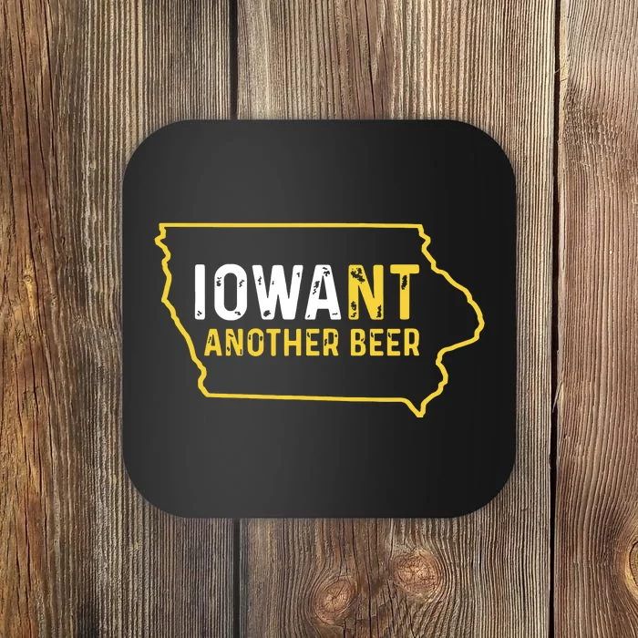 Funny Iowa Beer Distressed Iowa State Map Coaster