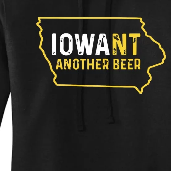 Funny Iowa Beer Distressed Iowa State Map Women's Pullover Hoodie