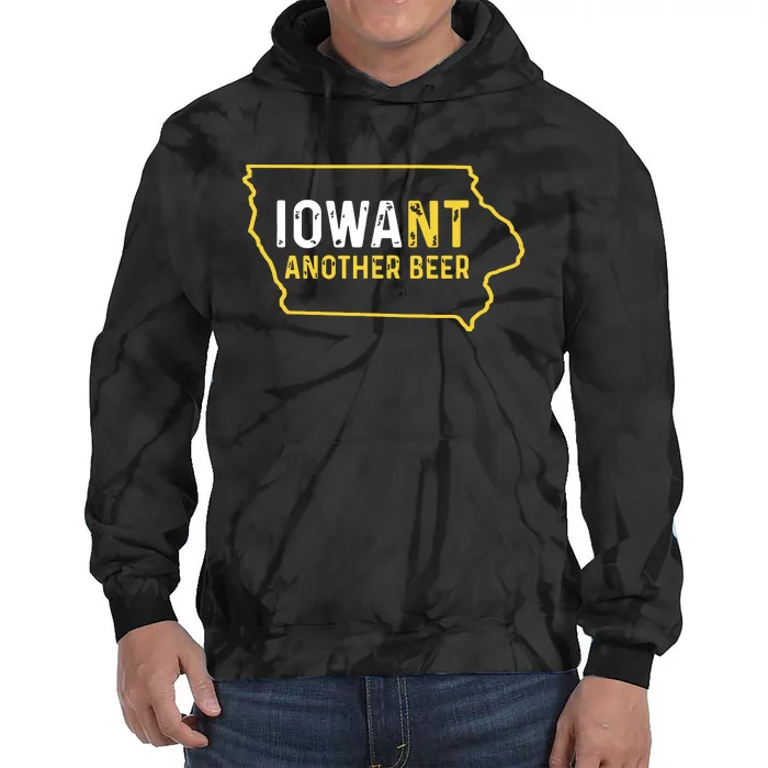 Funny Iowa Beer Distressed Iowa State Map Tie Dye Hoodie