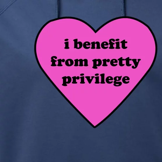 Funny I Benefit From Pretty Privilege 2000s Celebrity Style Meme Performance Fleece Hoodie