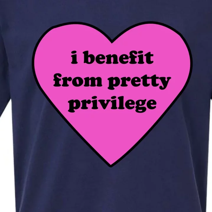 Funny I Benefit From Pretty Privilege 2000s Celebrity Style Meme Sueded Cloud Jersey T-Shirt