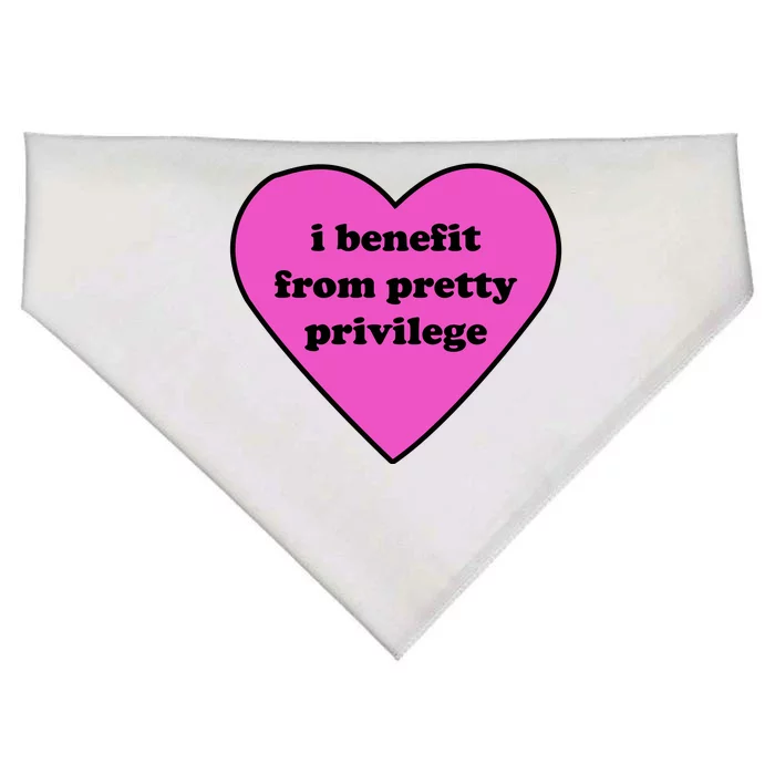 Funny I Benefit From Pretty Privilege 2000s Celebrity Style Meme USA-Made Doggie Bandana