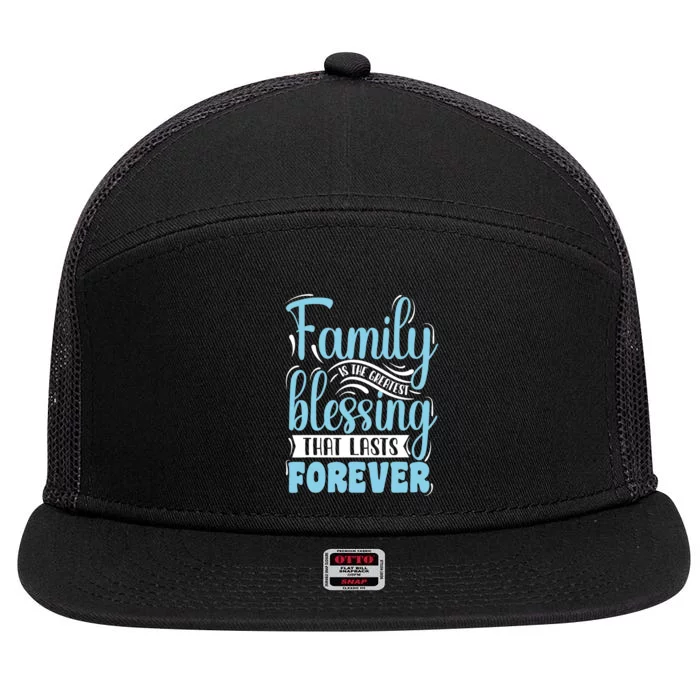 Family is Blessing Matching Family Gathering Reunion Party 7 Panel Mesh Trucker Snapback Hat