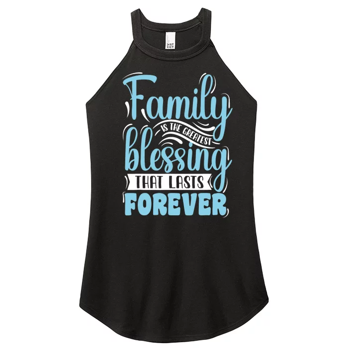 Family is Blessing Matching Family Gathering Reunion Party Women’s Perfect Tri Rocker Tank