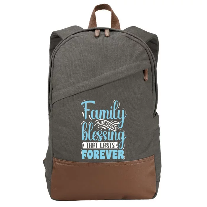 Family is Blessing Matching Family Gathering Reunion Party Cotton Canvas Backpack