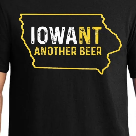 Funny Iowa Beer Distressed Iowa State Map Pajama Set