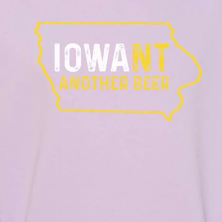 Funny Iowa Beer Distressed Iowa State Map Garment-Dyed Sweatshirt