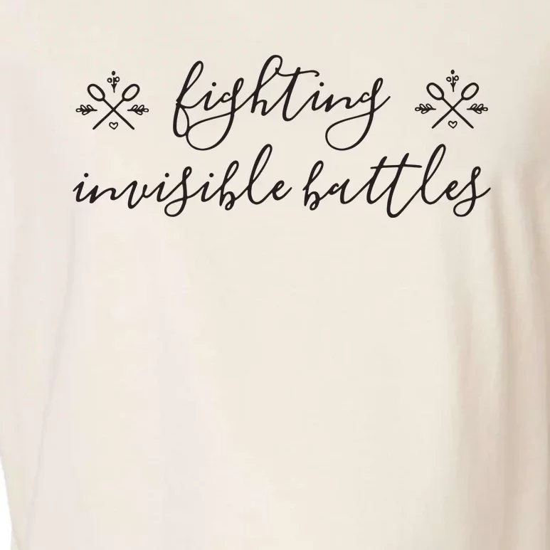 Fighting Invisible Battles Invisible Illness Awareness Garment-Dyed Women's Muscle Tee