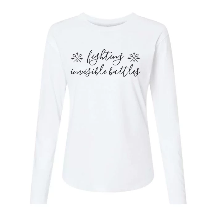 Fighting Invisible Battles Invisible Illness Awareness Womens Cotton Relaxed Long Sleeve T-Shirt