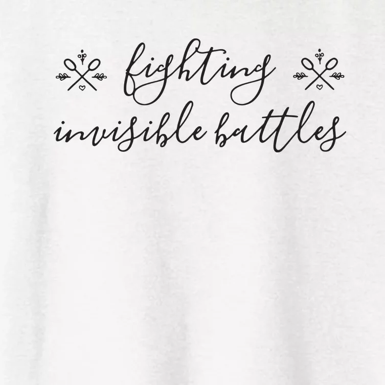 Fighting Invisible Battles Invisible Illness Awareness Women's Crop Top Tee