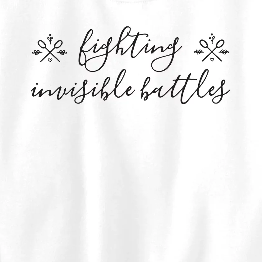 Fighting Invisible Battles Invisible Illness Awareness Kids Sweatshirt