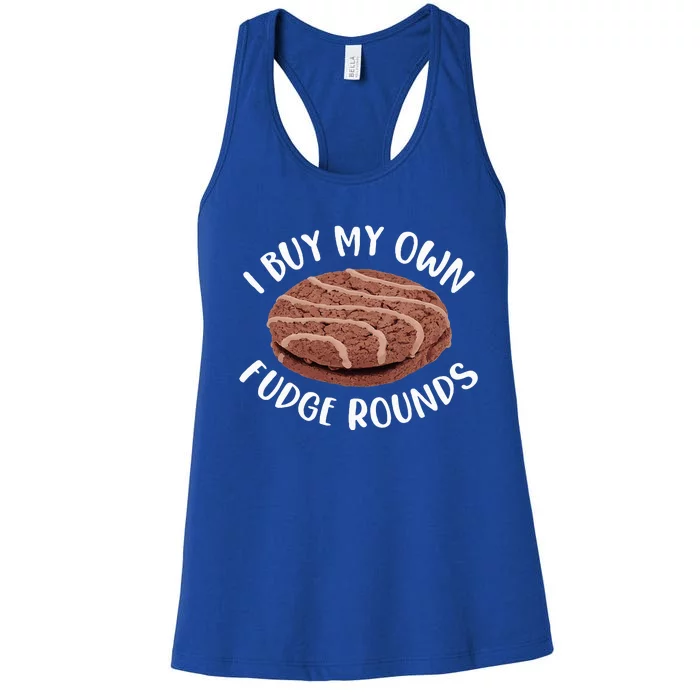 funny I Buy My Own Fudge Rounds Vintage Fudge Rounds Women's Racerback Tank