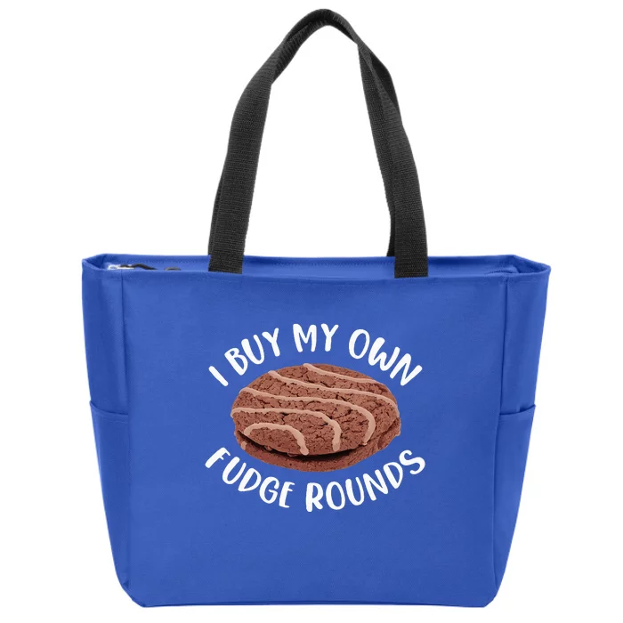 funny I Buy My Own Fudge Rounds Vintage Fudge Rounds Zip Tote Bag