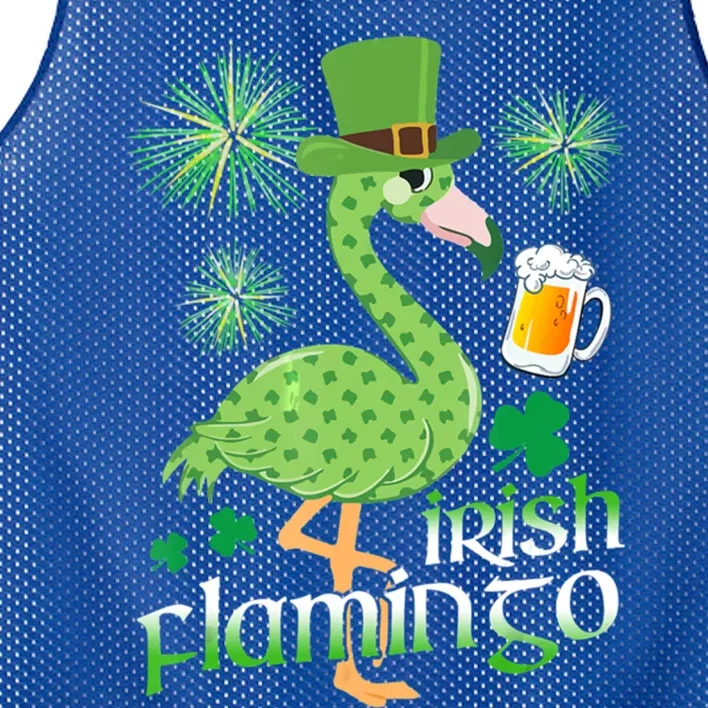 Flamingo Ing Beer Saint Patricks Day Irish Shamrock Gift Mesh Reversible Basketball Jersey Tank