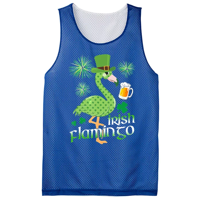 Flamingo Ing Beer Saint Patricks Day Irish Shamrock Gift Mesh Reversible Basketball Jersey Tank