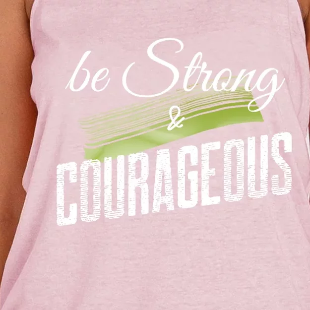 Faith Inspiring Bold Joy Strength Be Strong And Courageous Cool Gift Women's Knotted Racerback Tank