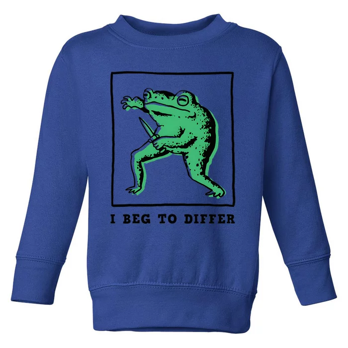 Frog I Beg To Diffe Funny Toddler Sweatshirt