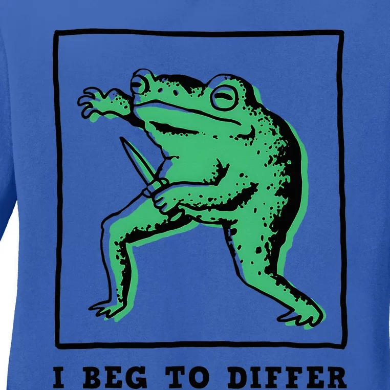 Frog I Beg To Diffe Funny Ladies Long Sleeve Shirt