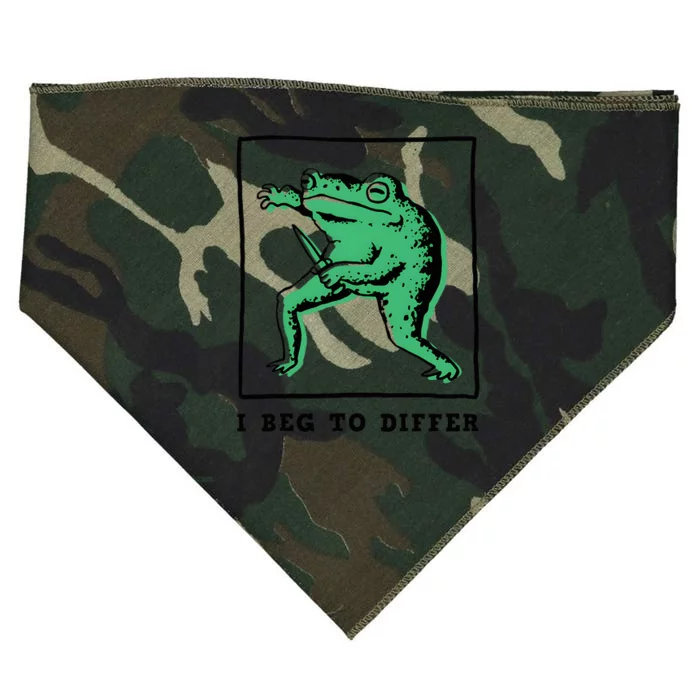 Frog I Beg To Diffe Funny USA-Made Doggie Bandana