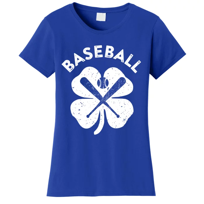 Fun Irish Baseball Funny Gift Shamrock St Patrick's Day Great Gift Women's T-Shirt