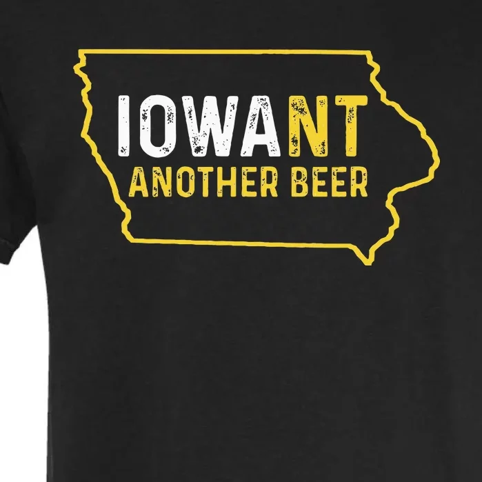 Funny Iowa Beer Distressed Iowa State Map Garment-Dyed Heavyweight T-Shirt