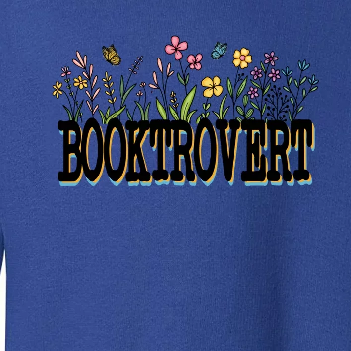 Floral Introverted Book Lover Booktrovert Funny Gift Toddler Sweatshirt