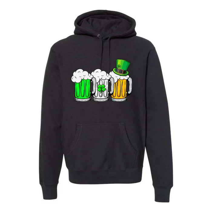 funny Irish Beer Ireland Flag St Pattys Day Premium Hoodie