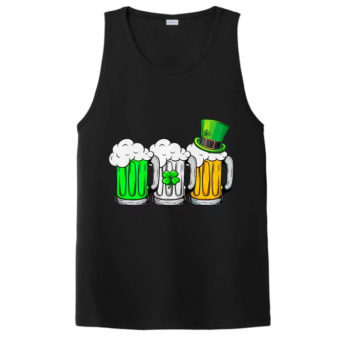 funny Irish Beer Ireland Flag St Pattys Day Performance Tank