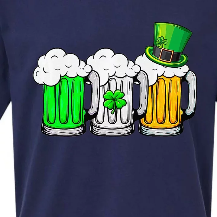 funny Irish Beer Ireland Flag St Pattys Day Sueded Cloud Jersey T-Shirt