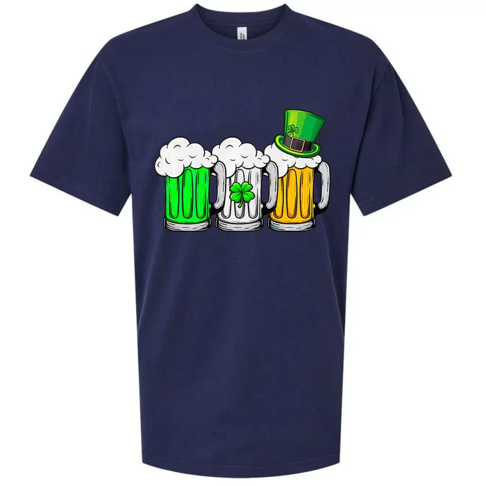 funny Irish Beer Ireland Flag St Pattys Day Sueded Cloud Jersey T-Shirt