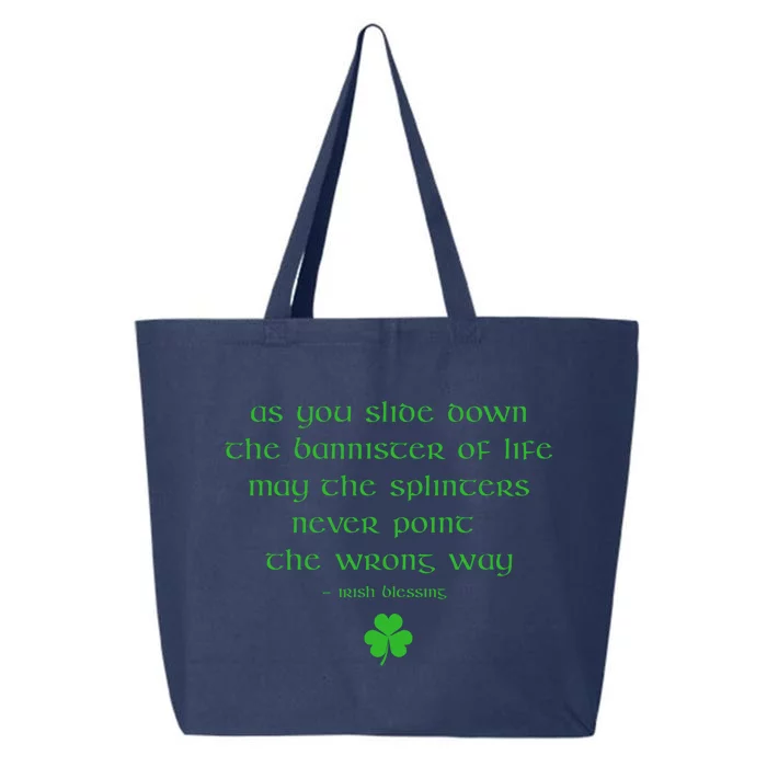 Funny Irish Blessing Quote Shamrock St Patricks Day Gift 25L Jumbo Tote