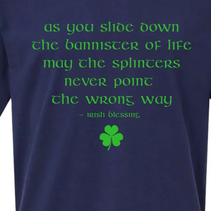 Funny Irish Blessing Quote Shamrock St Patricks Day Gift Sueded Cloud Jersey T-Shirt