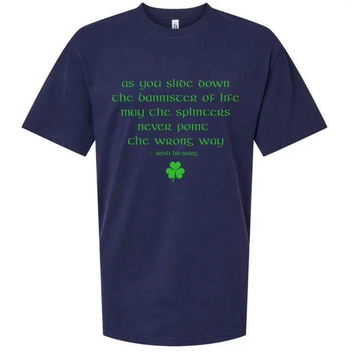 Funny Irish Blessing Quote Shamrock St Patricks Day Gift Sueded Cloud Jersey T-Shirt