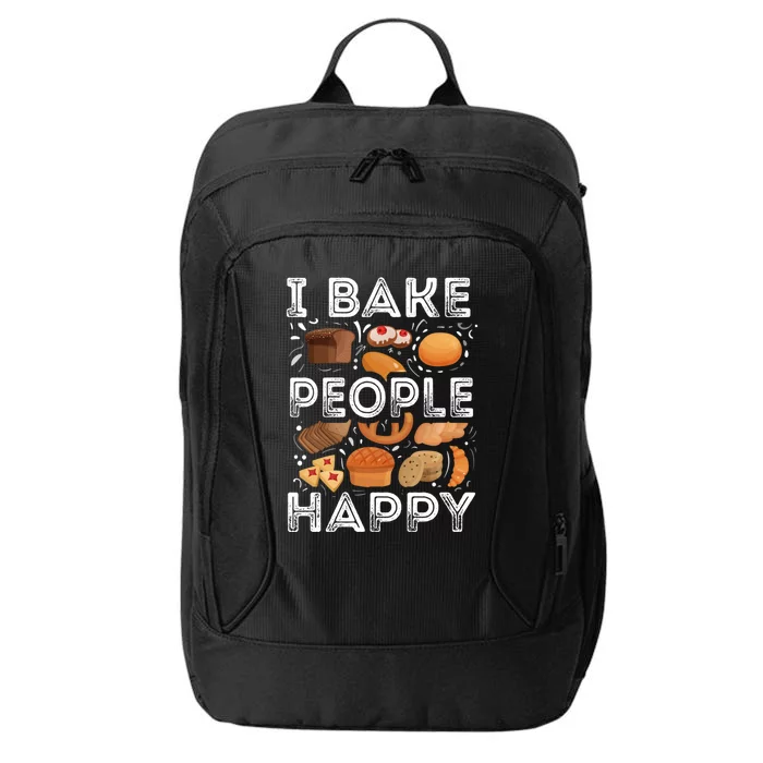 Funny I Bake People Happy Baking Quote Cake Baker Cute Gift City Backpack