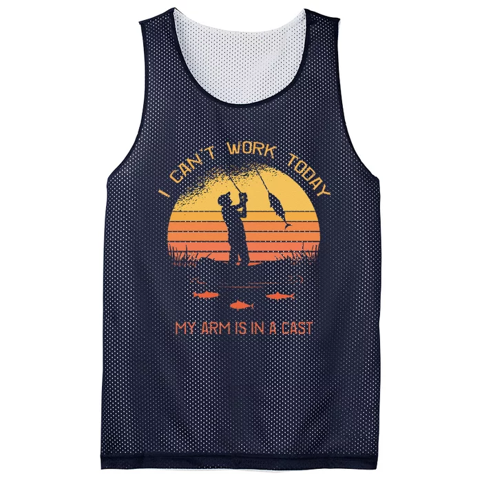 Fisherman, I Can't Work Today My Arm Is In A Cast, Funny Mesh Reversible Basketball Jersey Tank