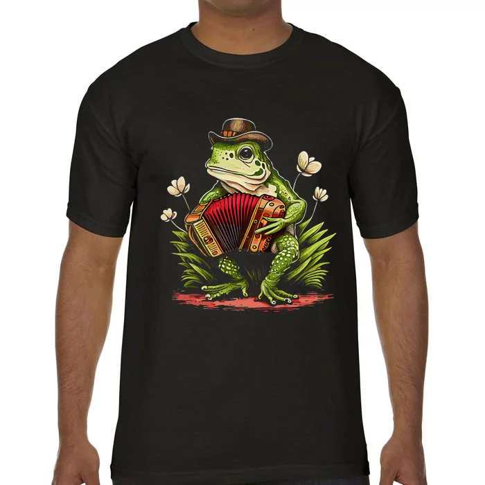 funny Irish Cottagecore Frog Playing Accordion Comfort Colors T-Shirt