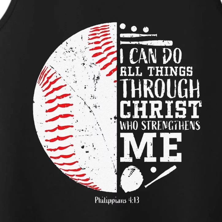 Funny I Can Do All Things Through Christ Who Strengthens Me Baseball Performance Tank