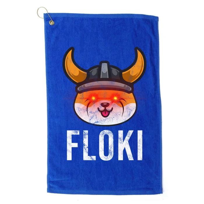 Floki Inu Cryptocurrency Lover Vintage Platinum Collection Golf Towel