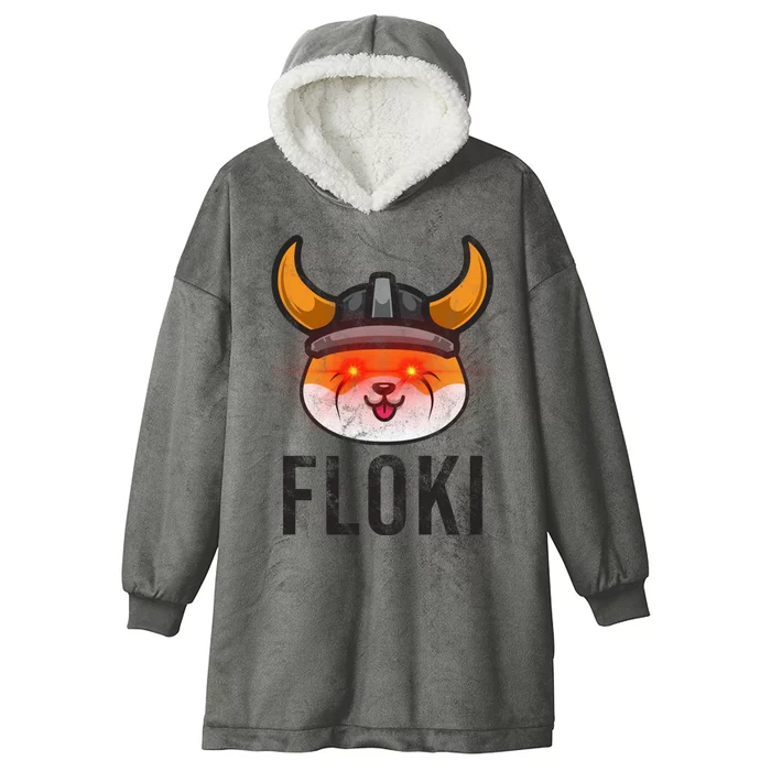 Floki Inu Cryptocurrency Lover Vintage Hooded Wearable Blanket